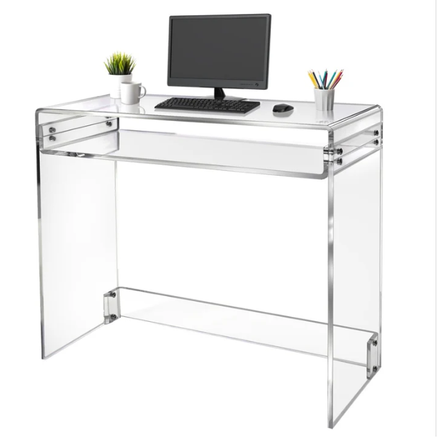 Custom design Clear Acrylic Waterfall Desk