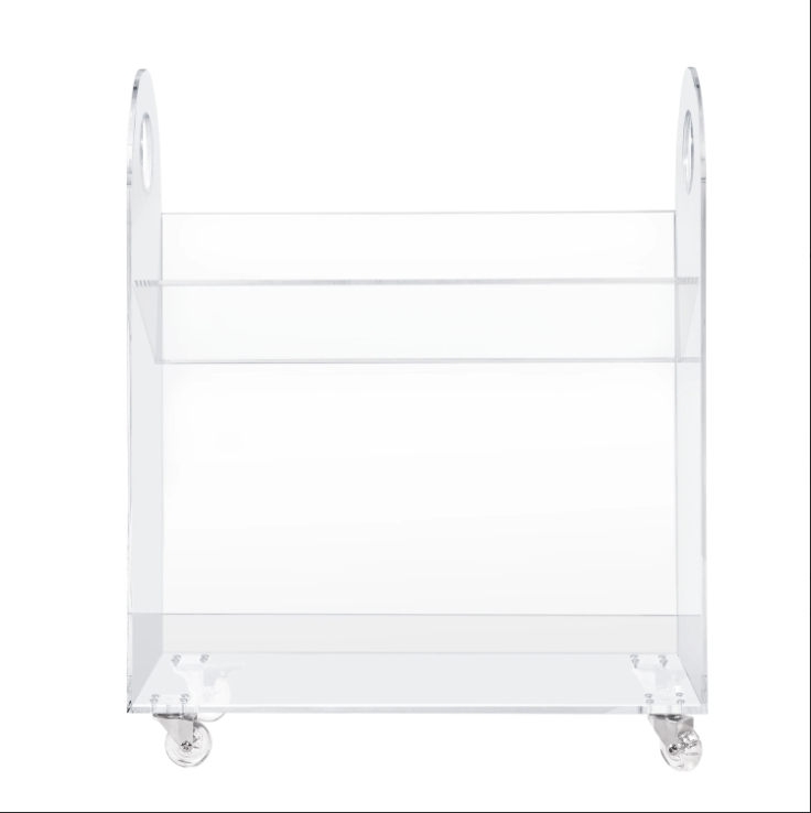 High quality Clear Acrylic Bookcase and Cart