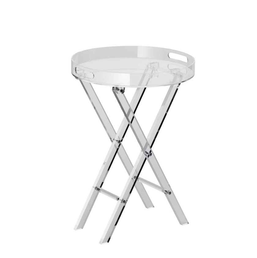 Acrylic Folding Tray Table for Living Room, Bedroom