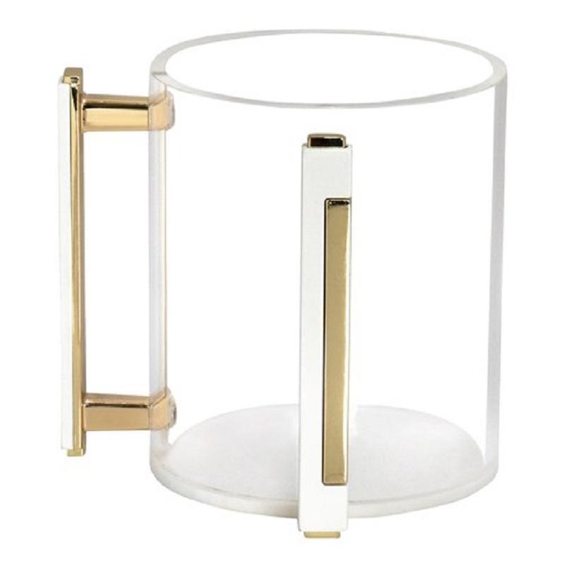 Lucite  Washing Cup with Gold Handles