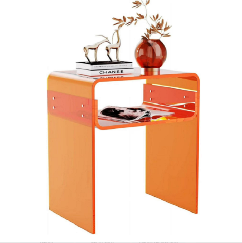 Acrylic End Table 2-Tier Bedside nightstand